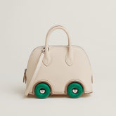 Hermes Limited Edition Bolide On Wheels Milkshake Silver Buckle B-Cut Crossbody Tire Bag Bags #82611A