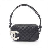 Chanel Vintage Women's Shoulder Bag Crossbody Tote Handbag Black Cowhide Leather Fashion Zipper Handbag Bags #82236A