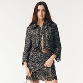 Chanel Women's Autumn/winter Luxury 3d Floral Knitted Sweater Cardigan Fashionable Elegant And Exquisite M¨¦lange Knit Collared Cardigan Short Skirt #334775
