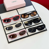 MiuMiu Glimpse Women's Solid Color Logo Plate Frame Butterfly Sunglasses Eyeglasses Glasses #72565