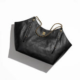 Chanel Women's MAXI Shopper Pure Color Metallic Accessories Checkered Cowhide Large Tote Bag Bags AS5463-B20565-94305 #81284