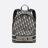 Dior Travel Men's And Women's Fashion Classic Logo Print Color Blocked Dual Zip Backpack Bag Bags M6108SDGI_M928 #79452