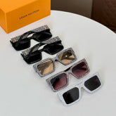 Louis Vuitton Men's Full Diamond Logo Letter Decoration Metal Acetate Irregular Shape Sunglasses Eyeglasses Glasses #98952