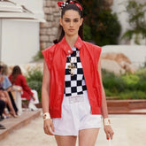 Chanel Red Leather Jacket #378817