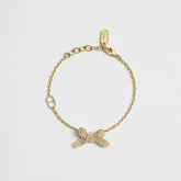 DIOR Delicate Bow Bracelet Gold-Finish Metal and Crystals #379150
