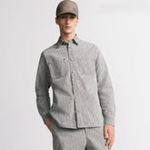 DIOR Men's Grey Cotton Denim Oblique Printed Shirt Blouse Spring Autumn Lapel Single Breasted Fashion Casual Jacket Shirt #71845
