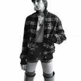Chanel Men's & Women's Fall/Winter Vintage Plaid Single-Breasted Long-Sleeve Solid Color High-Neck Jacket Ngvp #2369