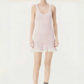 Chanel Women's Summer Knitted Vest Dress Solid Color Round Neck Sleeveless Flared Dresses Ngvp #2368