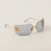 Miu Miu Runway Women's Lens Leg Logo Irregular Shape Sunglasses Eyeglasses Glasses #98612