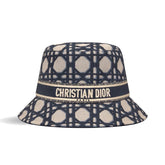 Dior Women's Embroidered Monogrammed Logo Cotton Fisherman's Cap Hat #72152