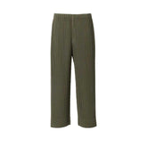 Issey Miyake Men's Spring/Fall Fashion Casual Solid Color Pleated Design Elastic Waistband Straight-Leg Pants #78831