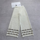Chanel 25A Gold Thread Wide Leg Pants #333711
