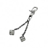 Chrome Hearts Vintage 925 Silver Cross Solid Dice Key chain Bag Chain Pants Chain #97976