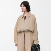 Loewe Women's Spring/Fall Fashion Casual Lapel Zipper Solid Color Embroidered Print Waist Elastic Short Jacket #79474