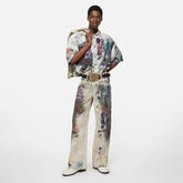 Acne Studios Men's Women's Mismatch Effect Printed Jacket Loose Straight Trousers Pants Fashion Trend High Street 3D Suit Set Ngvp #1732