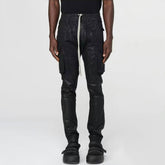 Rick Owens Drkshdw Men's Vintage Brushed Wax Solid Color Large Pocket Drawstring Elastic Waist Casual Pants Ngvp #2324