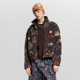 Louis Vuitton Men's And Women's Fall/Winter Fashion Casual High Neck Zipper Jacquard Suede Reversible Drawstring Waist Belt Jacket #78863