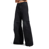 Balenciaga Women Men Four Seasons Flared Cargo Pants High Street Cotton Mid Waist Solid Color Casual Denim Workwear Pants Ngvp #1843