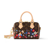 Louis Vuitton Lv X Tm Speedy Bandoulière 20 Women's Brown Letter Printed Zipper Closure Canvas Quilted Cowhide Shoulder Crossbody Tote Bag Bags #77566