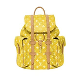 Louis Vuitton Christopher Monogram Taurillon Cow Leather Backpack Lv Men's Backpack With Floral Monogram In Blue Green And Yellow Bags #82792A
