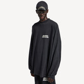 Balenciaga Top-quality Version Men's Masking Tape Long Sleeve T-shirt Large Fit in Faded Black #336737