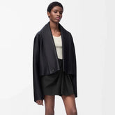 Loewe Women's Autumn/winter Black Elegant Cape Single-button Leather Jacket Fashionable Casual Lapel Long-sleeved Jacket Ngvp #1996