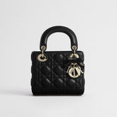 DIOR Mini Lady Dior Bag with Chain Black Cannage Lambskin #376913