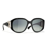 Chanel Women's Solid Colour Hollow Out Design Legs Irregular Shape Sunglasses Eyeglasses Glasses #76762