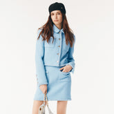 Chanel Women's Spring/Fall Wool Twill Single-Breasted Lapel Long-Sleeve Jacket Solid-Color Casual Skirt Suit Set Ngvp #2356