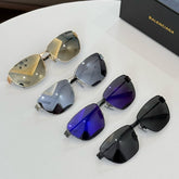 Balenciaga Men's And Women's Colored Glasses. Fashionable Metal Frame Sunglasses #71295