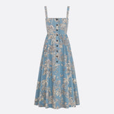 Dior Dioriviera Mid-length Flared Dress Women's Spring Summer Vacation Fashion Casual Temperament Elegant Vest Button Dresses Ngvp #1886