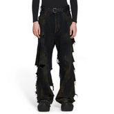 Balenciaga Men's Summer Super Destroyed Baggy Jeans Pants In Black #97241