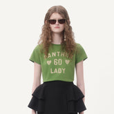 Valentino Women's Summer Letter Printed Knit Cotton Solid Color Stretch Round Neck Short Sleeve T-Shirt Ngvp #1833