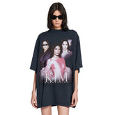 Balenciaga Men's and Women's Summer Portrait Printed Solid Colour Round Neck Cotton Short Sleeve T-Shirt #76598