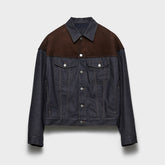 PRADA Navy Denim And Suede Blouson Jacket #334279