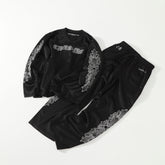 Chrome Hearts Men's Autumn and Winter Solid Color Long Sleeve T-Shirt Stretch Sweatpants Pants Set Suit #76427
