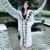 Dior Women's Fall And Winter Luxury High Street Design Cashmere Coat 30%cashmere 70% Australia Imported Wool Wool Collar Fashion Trend Long Jacket Ngvp #2237