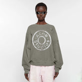 Acne Studios Men's And Women's Spring/fall Fashion Casual Crew Neck Pullover Distressed Vintage Logo Cotton Long Sleeve T-shirt #78449