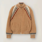 Loro Piana Women's Fall And Winter Color Clashing Knitted Jacquard Splicing Reversible Stand-up Collar Jacket Fashion Casual Elegant Sophisticated Baseball Jacket Jacket Ngvp #2651