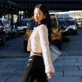 Chanel Women's Spring And Summer Pink Woven Knit Sweater Jacket Round Neck Single Breasted Pocket Fashion Temperament Elegant Short Top Ngvp #1344