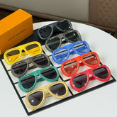 Louis Vuitton Men's Solid Colour Mirror Legs Letter Logo Metal Nylon Irregular Shape Sunglasses Eyeglasses Glasses #97829