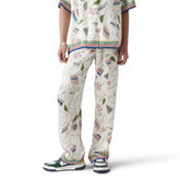 Casablanca Men's Women's Summer Pattern Printed Silk Casual Trousers Pants Ngvp #9924