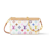 Louis Vuitton Pochette Accessoires Women's Detachable Chain Colorful Printed Zipper Closure Coated Canvas Single Shoulder Slanting Clutch Bag Bags #75243