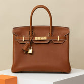 Hermes Birkin 30 Gold Buckle Solid Color Handbag Temperament Bags Metal Buckle Kelly Bag Accessories H027633CC37 #81134