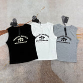 Chrome Hearts Women's Summer Solid Color Letter Print Round Neck Sleeveless Tank Top #77397