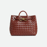 Bottega Veneta Andiamo Women's Fashion Classic Solid-Color Knitted Magnetic Snap Closure Leather Small Shoulder Bag Tote Bag Bags 766014VCPP12273 #79111