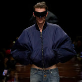 Balenciaga Men's Autumn/winter Blue Zip-up Bomber Jacket High-street Style Short-length Casual Jacket Ngvp #2614