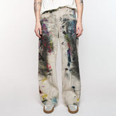 Acne Studios Men's Women's Four Seasons Old Graffiti Straight Leg Loose Fit Casual Denim Pants Ngvp #1693