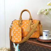 Louis Vuitton Women's Fashion Classic Cream Orange Logo Zipper Closure Leather Shoulder Bag Handbags In Small Medium And Large Sizes Crossbody Bag Bags #78653