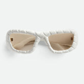 Bottega Veneta Intrecciato Braided Rectangular Sunglasses Women's Men's Fashion Trend Solid Colour Sunglasses Eyeglasses Glasses Ngvp #1574